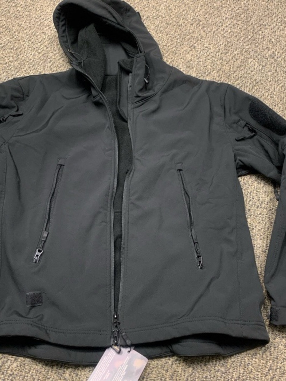 ESDY Men's Black Hooded Softshell Jacket